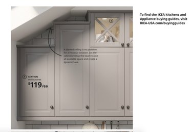 screenshot of an ikea brochure with cabinets