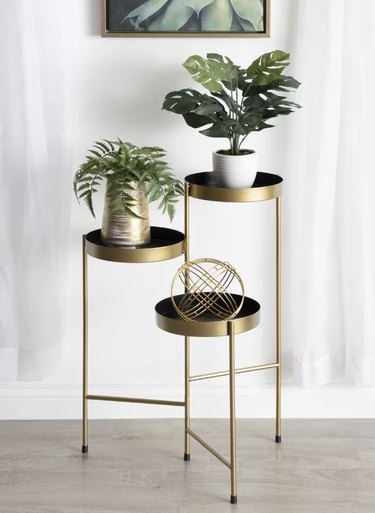 gold plant stand