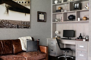office with built-in shelves with Home Office Storage Ideas