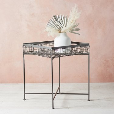 wire side table plant stand