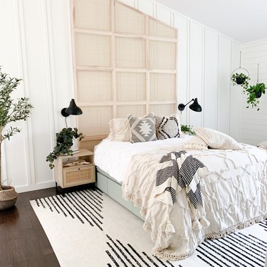 white trim in bedroom with slanted walls