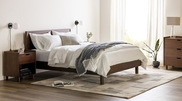 Burrow wood bed frame with headboard