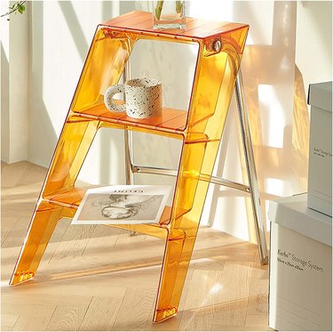 orange acrylic step ladder