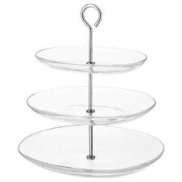 clear serving stand