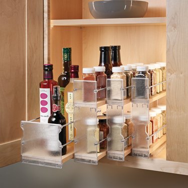pull out cabinet caddies to store spices