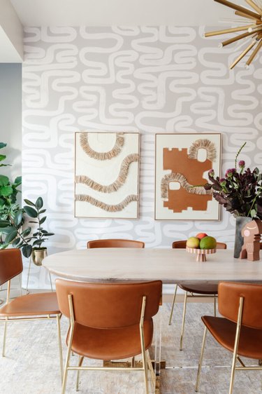 dining room with removable wallpaper