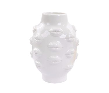 white ceramic lips vase