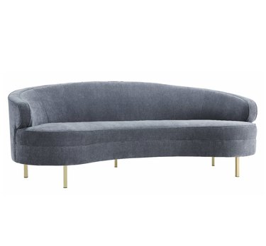 rounded gray couch