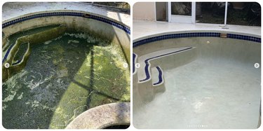 pool power washing before and after
