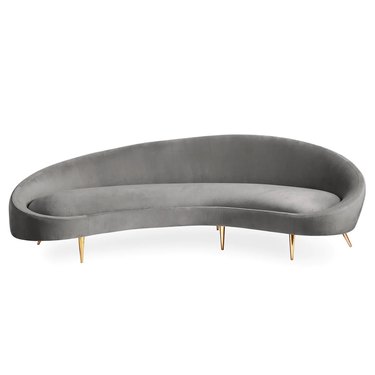 curved gray sofa