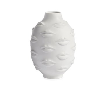 vase with lips on it