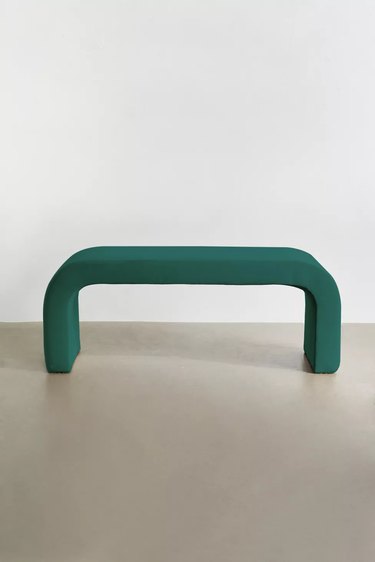 green velvet bench