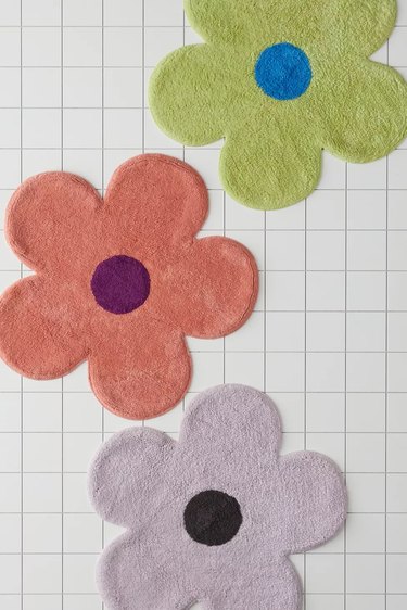 colorful flower bath mats