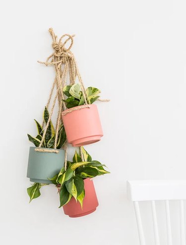 DIY Colorful Hanging Planters