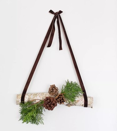 simple branch and pinecone hanging DIY