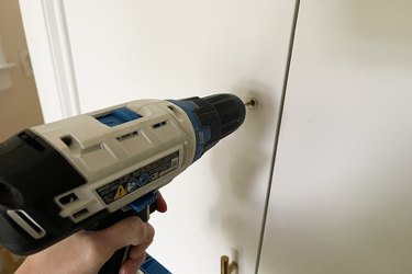 Drilling hole for door handles on IKEA PAX wardrobe