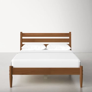simple Solid Wood Bed with headboard