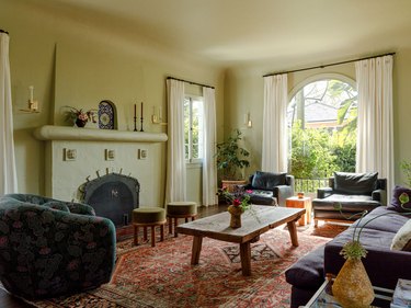 light green vintage-inspired living room