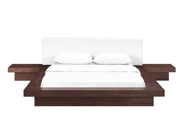 platform bed with built-in nightstands