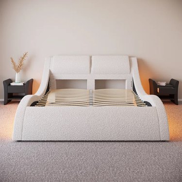 wavy boucle bed frame