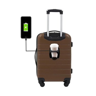 Wrangler smart luggage with USB and cup holder