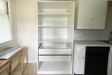 IKEA PAX wardrobe assembled in kitchen