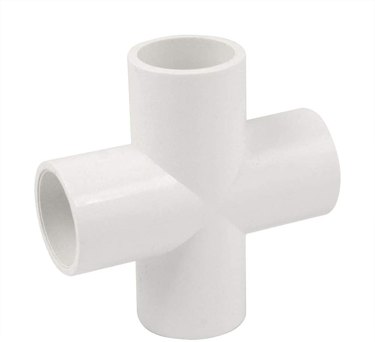 A white cross fitting part