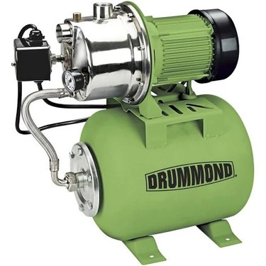 A green Drummond brand well pump