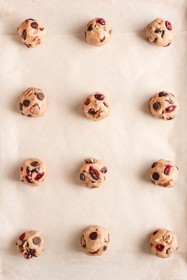 Cookie dough on parchment paper