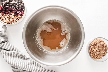 Brown butter in a large bowl