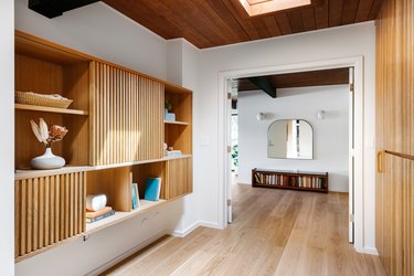 hallway with shelves