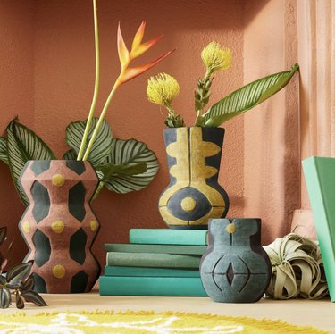 colorful painted vases