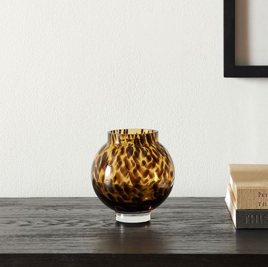 tortoise vase on black surface