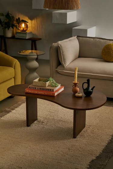 rounded coffee table