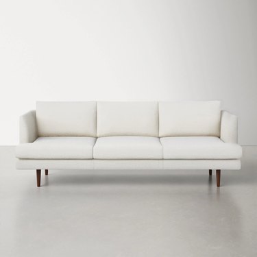 boucle sofa in white