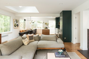 living room with sectional sofa
