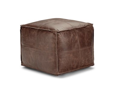 faux leather distressed pouf