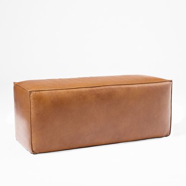 leather pouf bench