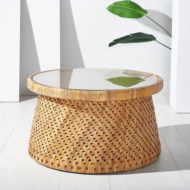round rattan coffee table