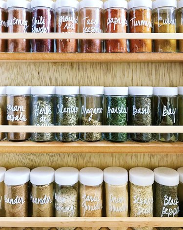 colorful spices on rack