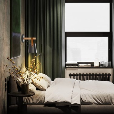 bedroom with modern lighting