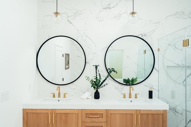 bathroom mirror lighting ideas with lights hanging over the mirrors