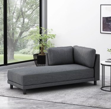 gray chaise in modern sitting area