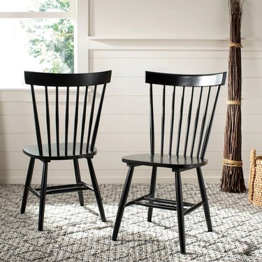 SAFAVIEH black spindle-back dining chairs set