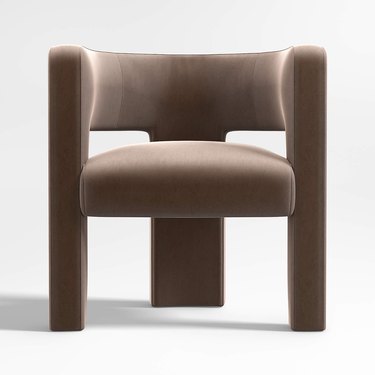 sculptural accent chair in gray