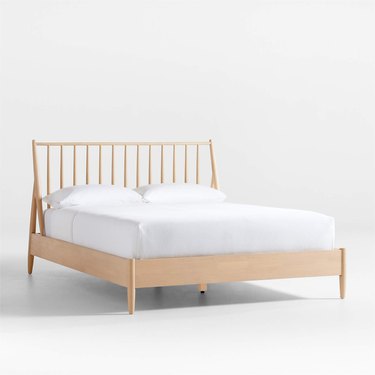 light-wood spindle bed