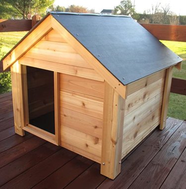 Cedar wood dog house.