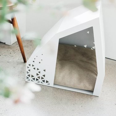 White contemporary dog house.