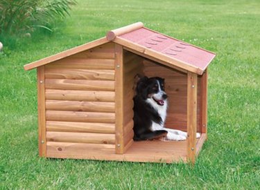 Log Cabin inspired dog house.