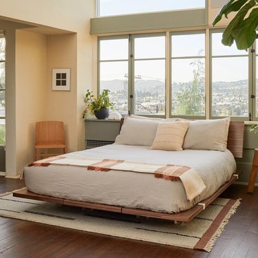 low-profile wood bed frame